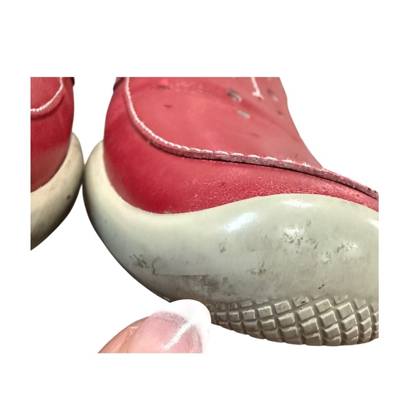 Prada Leather Mule Slip-on Slides Shoes Women 36/6 Red Gray Made in Italy - Picture 16 of 16